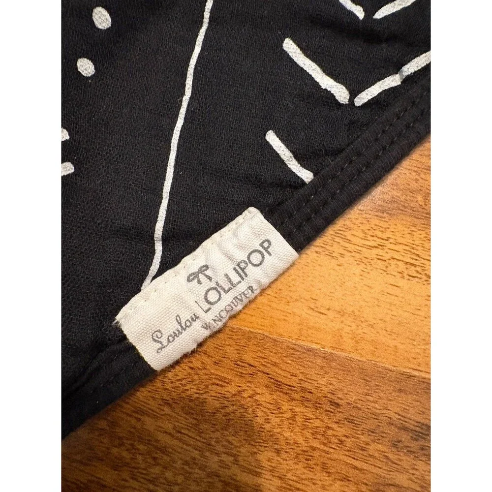 LouLou Lollipop Muslin Bandana Bibs, Black and White